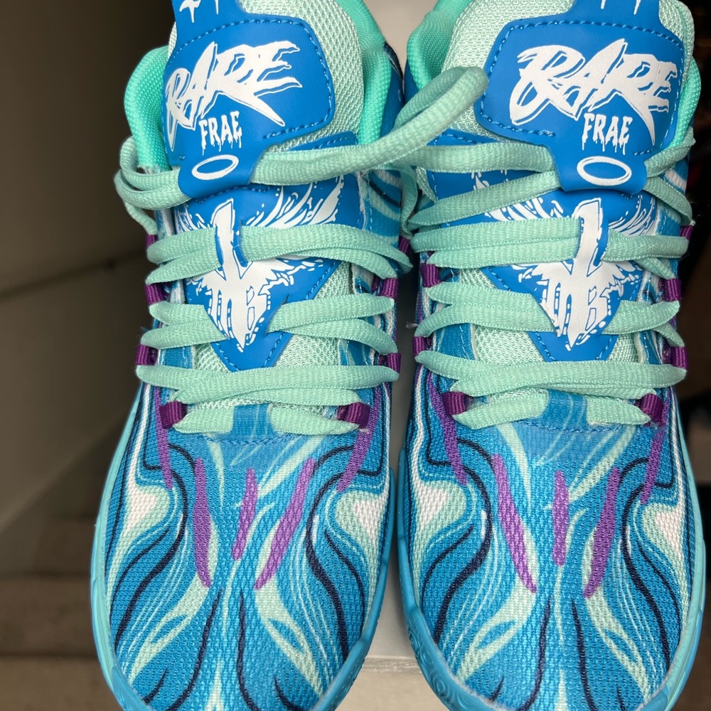 Kids Youth Blue Teal Graphic Athletic Sneakers Lightweight Running Shoes